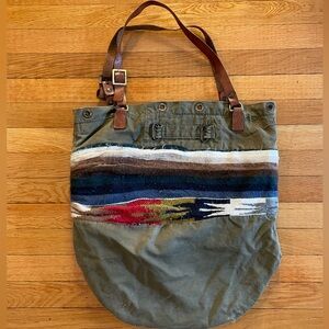 Dukes Finest Artisan Canvas Vintage One Of One Hobo Shoulder Bag Multicolored